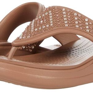 CROCS Brown Embellished Women's Sandals